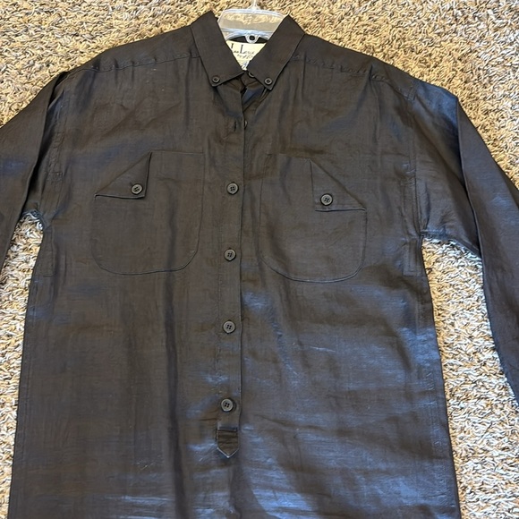 Joan Leslie By Kasper Brown Linen Lagenlook Midi Length Dress Size 12 - Picture 7 of 8